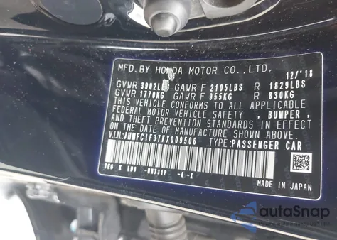 2019 Honda Civic Ex z USA, uszkodzony, nr VIN JHMFC1F37KX009506